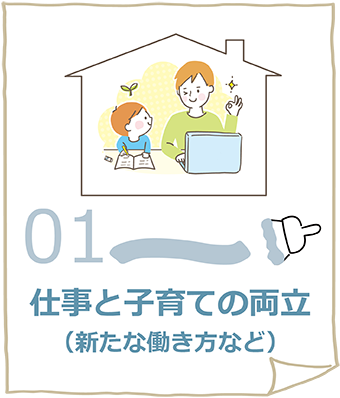 01.仕事と子育ての両立（新たな働き方など）